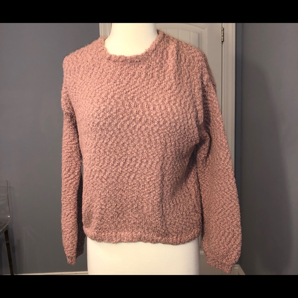 purple knitted sweater